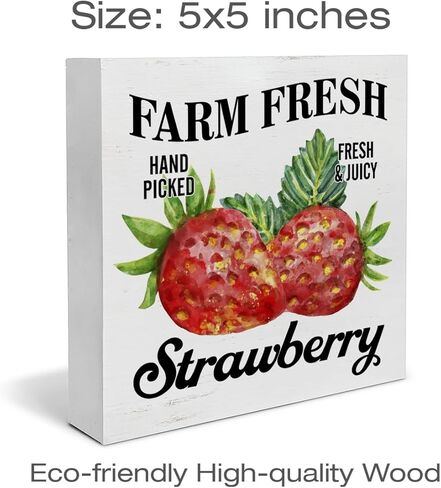 مزرعة عنبية صندوق خشبي تسجيل ديكور مكتب فني 5 "x 5" ألوان مائية التوت الخشب كتلة تسجيل ديكور للمنزل المطبخ منضدية الجرف الجدار in Kuwait