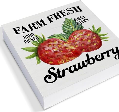 مزرعة عنبية صندوق خشبي تسجيل ديكور مكتب فني 5 "x 5" ألوان مائية التوت الخشب كتلة تسجيل ديكور للمنزل المطبخ منضدية الجرف الجدار in Kuwait