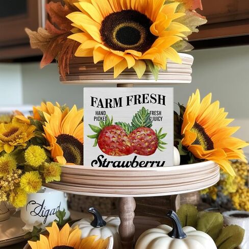 مزرعة عنبية صندوق خشبي تسجيل ديكور مكتب فني 5 "x 5" ألوان مائية التوت الخشب كتلة تسجيل ديكور للمنزل المطبخ منضدية الجرف الجدار in Kuwait