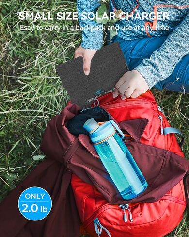 EcoSonique 30W شاحن الطاقة الشمسية المحمولة القابلة للطي قابلة للطي مع USB C USB مقاوم للماء سريع الشحن لتحقيق الظهر التخييم متوافق مع الهاتف الخلوي ، iPhone ، iPad ، Samsung Galaxy ، LG ، Power Banks in Kuwait