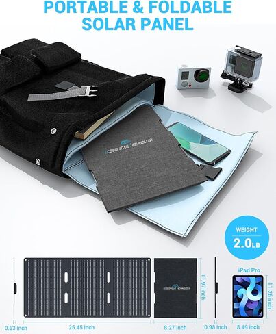 EcoSonique 30W شاحن الطاقة الشمسية المحمولة القابلة للطي قابلة للطي مع USB C USB مقاوم للماء سريع الشحن لتحقيق الظهر التخييم متوافق مع الهاتف الخلوي ، iPhone ، iPad ، Samsung Galaxy ، LG ، Power Banks in Kuwait