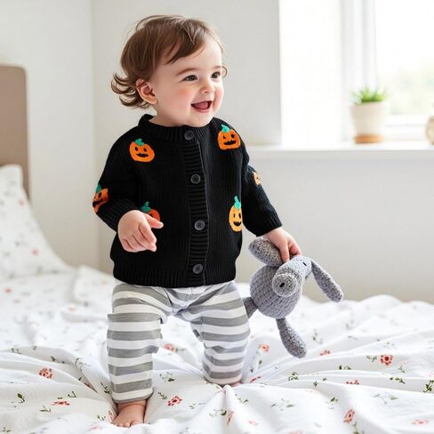 Toddler Baby Girl Cardigan Long Sleeve Floral Button Knit Sweater Coats Top Cute Fall Winter Knitwear Jacket Warm Clothes in Kuwait