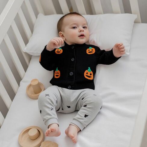 Toddler Baby Girl Cardigan Long Sleeve Floral Button Knit Sweater Coats Top Cute Fall Winter Knitwear Jacket Warm Clothes in Kuwait