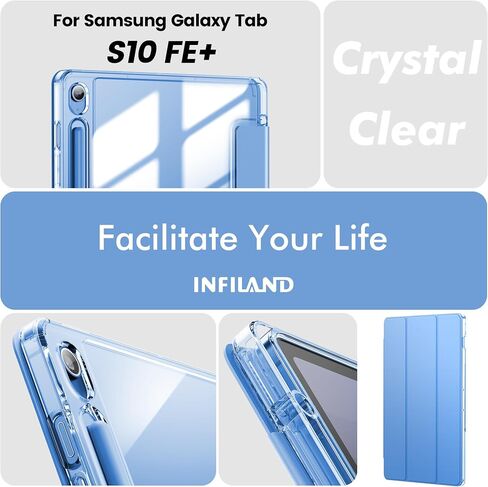 Infiland for Galaxy Tab S10 Fe Plus (2025) 13.1 بوصة تغطية حالة وقائية Tri-Fold Slim Tri-Fold مع حامل قلم S لـ Samsung Galaxy Tablet S10 Fe+ (Rose Gold) in Saudi Arabia