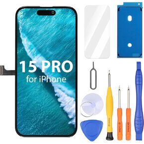 Ayake for iPhone 15 Pro Screen Replacement, 6.1 inch FHD LCD Display and Touch Digitizer Screen, True Tone Programmable, Face ID Remains (for A2848, A3101, A3102, A3104)