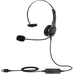 USB Headset, Call Center Headset with 300 Degrees Rotatable Noise Cancelling Microphone