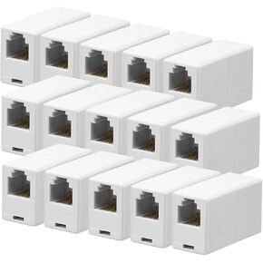 iMBAPrice RJ11 6P4C Straight Telephone Inline Coupler (15 Pack)
