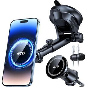 HTU for Magsafe Car Phone حامل الهاتف المغناطيسي للهاتف الزجاجي للهواتف الزجاجية للتنفيس.
