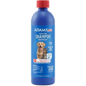 شامبو آدامز بلس للبراغيث والقراد مع بريكور للقطط والقطط والكلاب والجراء أكثر من 12 أسبوعًا من العمر، تركيبة علاج برغوث البشرة الحساسة، يقتل البراغيث البالغة وبيض البراغيث والقراد والقمل، 1 جالون in Kuwait