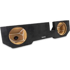 NVX Custom Fit Dual 12" Sealed Subwoofer Enclosure for 2002-2018 Ram Quad & Crew Cab | Down-Firing Empty Sub Box | CNC Precision-Cut MDF with Premium Carpet