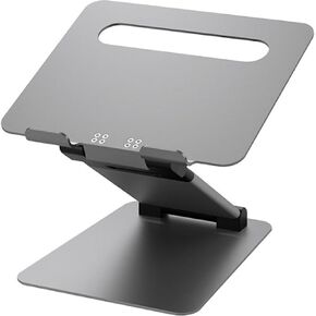ALOGIC Elite Plus Adjustable Laptop Stand for Desk | Ergonomic Sitting/Standing Laptop Riser | Multi Angle & Adjustable Height | Compatible with Upto 17.3" Laptops | Non-Slip Base | Aluminum | Grey.
