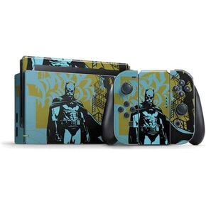 Skinit Decal Gaming Skin Compatible with Nintendo Switch Bundle - Officially Licensed DC Comics Batman Skeleton Diagram Art Design