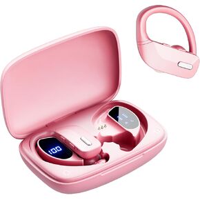 Wireless Earbuds Bluetooth 5.3 Headphones with 48H Playtime, Over-Ear Sport Earbuds with Mic, Dual LED Display Charging Case, IP7 Waterproof in-Ear Earphones for Running & Workout