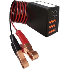 24V/12V إلى USB 5V محول STEPTER 12V USB Charger Multi-Port Adapter مع LED LED LIGH