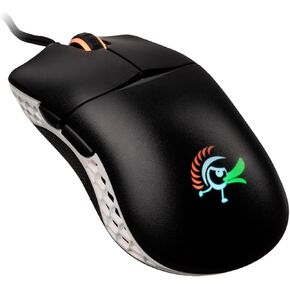 ريشة ريشة RGB Mouse Lightweight Gaming Mouse 3389 - (الأسود والأبيض - مفاتيح Huano Blue)