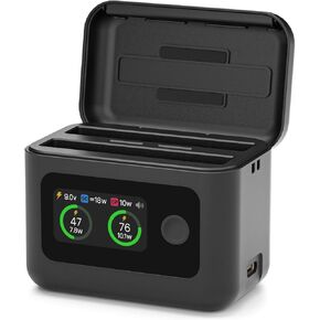 Fast Battery Charger for Insta360 X5,Battery Charger Intelligent Two-Way Fast Charger Hub X5 Accessories,27W Dual Fast Charging Case w/LCD Display, Shows Battery SOC,(Batteries No Included)
