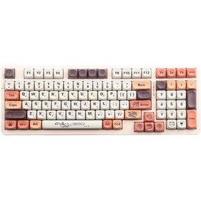مخصص 134 Keycaps PBT متوافقة مع لوحات المفاتيح الميكانيكية مع MX مفاتيح Coffee Cath تصميم مفاتيح 5 جوانب (أكياس MOA-KFM KR)