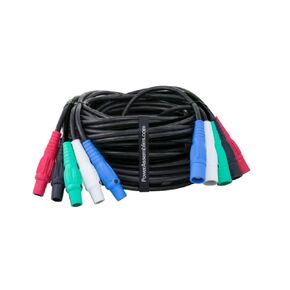 Type SC Entertainment and Stage Lighting Cable, 5 Wire Banded Set (4) #2 and (1) #6 SC Outdoor Rated Cam Lock Cord, 10 FT