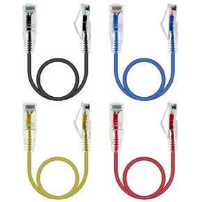 GeeekPi 4PCS Cat6A Ethernet Cable, Snagless Short Shielded Network Cable, Multicolor (50 cm/1.64 ft)