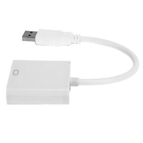 HD USB3.0 A VGA 15Pin Cable Card Womens External Card - الشاشة الرئيسية ومفتاح الشاشة المساعد (أسود) (أبيض)