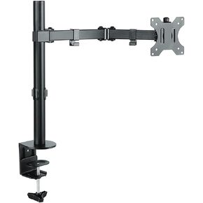 Stand Steady Clamp-On Monitor Mount Desk Stand | Height Adjustable Single Monitor Stand with Full Articulation VESA Mount | Fits Most LCD/LED Monitors 13-32 Inches | Easy Set-Up