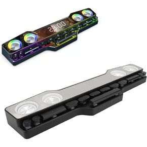 Computer Speaker, Bluetooth Gaming Desktop Speaker with RGB Light, Support AUX, USB, TF Card, External Laptop Speaker for Gaming, Streaming