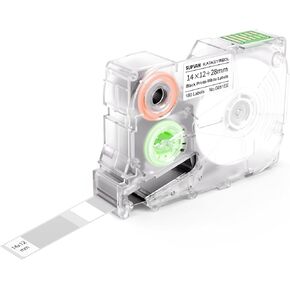 SUPVAN G15M Twisted Label Tape, Thermal Multi-Purpose Labels for Home, Garage, Office, 180 Labels/Roll，Black on White