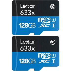 Lexar High-Performance 633x microSDHC/microSDXC UHS-I 128GB Memory Card 2 Pack (LSDMI128BBNL633A)