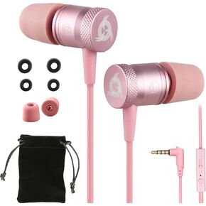 KLIM Fusion Earbuds with Microphone - New - Innovative: in-Ear with Memory Foam - Long-Lasting Wired Ear Buds - Earphones with Mic and 3.5mm Jack - Black