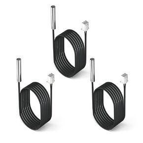 DROK 10K Temperature Sensor Probe, 5pcs 1 Meter Waterproof Temp Sensor Probe, Stainless Steel 3950 NTC Temp Sensor Probe, Digital Temperature Transmitter Extension Cable
