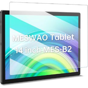 2 Pack Screen Protector for 14 Inch Tablet (MES-B2), Tempered Glass Film ONLY 14" Large Tablet, 9H Tempered Glass Film, Anti-Scratch, HD Clear