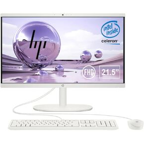 HP 22 Inch Full HD All-in-One Desktop | Intel Celeron Dual-Core Processor | 16GB Memory and 1TB SSD | Windows 11 | Cashmere White | WiFi 6 | True Vision HD Privacy (720P) Camera | USB-C 5Gbps