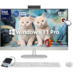 HP All-in-One Desktop Computer- w/Office Lifetime | Intel Ultra 7 155U (12-Core) | 27" Three-Sided Micro-Edge Touchscreen | Wi-Fi 6 |True Vision Camera | Win 11 Pro| 32GB DDR5 RAM | 2TB SSD