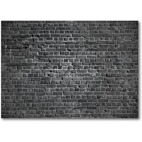 Black Brick Wall Photography Backdrop,Photo Studio Backdrop Podcast Studio Decor Studio Props 7x5FT