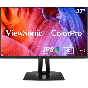 ViewSonic VP2756-4K 27 Inch 4K UHD IPS Ergonomic Monitor, Color Accuracy, Pantone Validated, 60W USB C (Renewed)