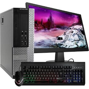Dell Optiplex 9020 Small Desktop Computer (SFF) | Quad Core Intel i5 (3.20GHz) | 16GB DDR3 RAM | 512GB SSD Solid State | Windows 10 Pro | 24in Monitor | RGB Mouse + Keyboard, Black (Renewed)