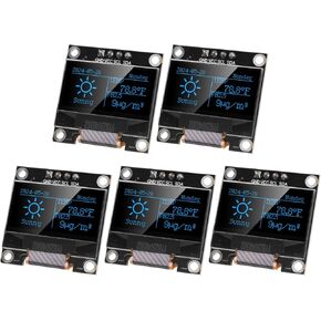 5pcs مسبقًا مسبقًا 0.96 بوصة I2C IIC OLED MODULE 12864 128x64 بكسل SSD1306 لوحة عرض ذاتية إضاءة ذاتية مع حالة وقائية لـ Arduino/Raspberry PI/ESP32 (أبيض) in Kuwait
