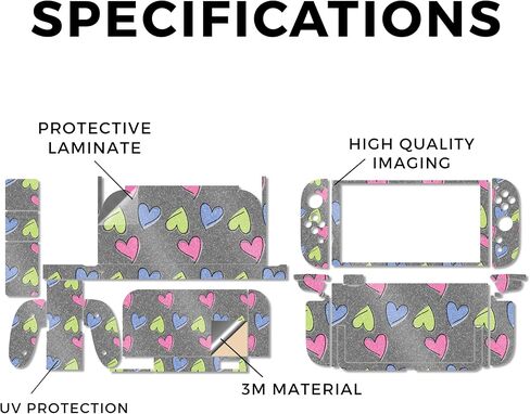 Glossy Glitter Gaming Skin Compatible with Nintendo Switch 2 Premium Kit - Girly - Premium 3M Vinyl Protective Wrap Decal Cover - Easy to Apply | Crafted in The USA by MightySkins in Saudi Arabia