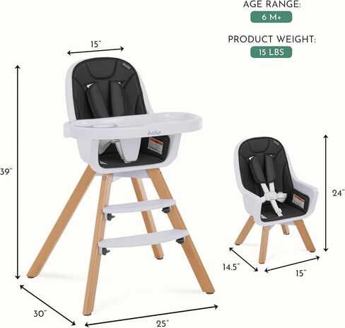 Evolur Zoodle 2-in-1 High Chair for Baby & Toddler – Convertible High Chair to Toddler Chair, Padded Seat, 5-Point Safety Harness, Dual Dishwasher-Safe Trays, Solid Beechwood Legs – Pink in Kuwait