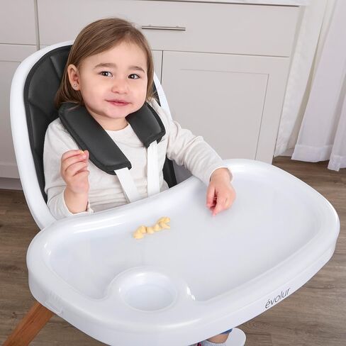 Evolur Zoodle 2-in-1 High Chair for Baby & Toddler – Convertible High Chair to Toddler Chair, Padded Seat, 5-Point Safety Harness, Dual Dishwasher-Safe Trays, Solid Beechwood Legs – Pink in Kuwait