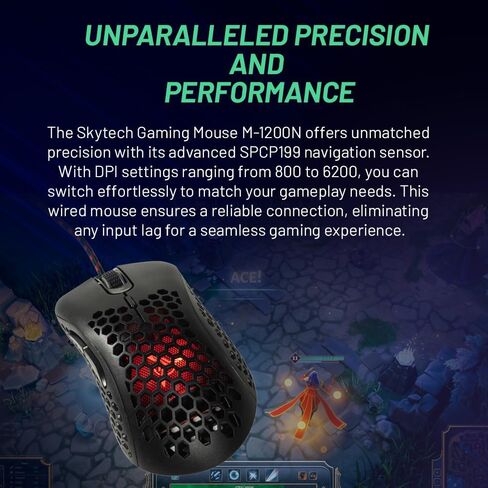 Skytech Gaming Classic M -1200N RGB Gaming Mouse ، 6200 DPI ، CHROMA RGB LIGHTING ، LIGHTENTY DESIGN ERGONMIC FEEL in Saudi Arabia