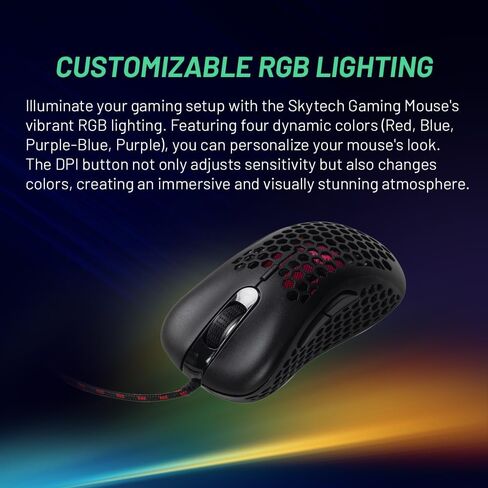 Skytech Gaming Classic M -1200N RGB Gaming Mouse ، 6200 DPI ، CHROMA RGB LIGHTING ، LIGHTENTY DESIGN ERGONMIC FEEL in Saudi Arabia