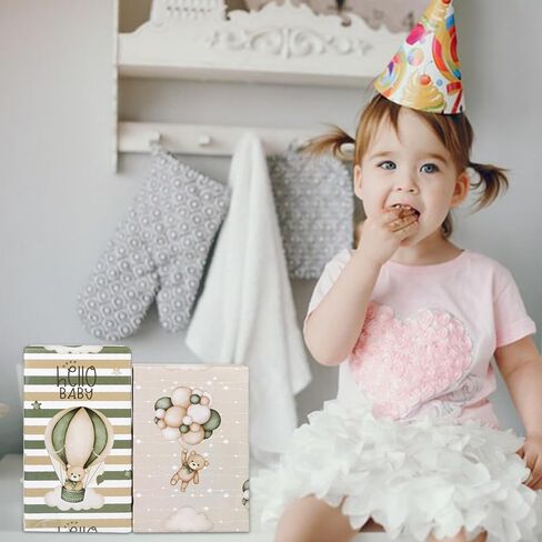 Dtiafu Baby Shower Wrapping Paper for Baby Girl - 12 Sheets Pink Gift Wrap with Baby Feet Bear Unicorn Rainbow Princess Shoes Designs - 20 x 28inch Per Sheet in Kuwait