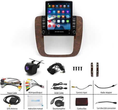 Android 14 Double Din Car Radio متوافق مع C*Hevrolet G*MC 2007-2014 ، 4G+64G 9.7 "ستيريو شاشة تعمل باللمس مع Carplay Android Android GPS WiFi Camera in Kuwait