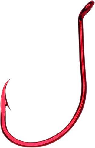 Eagle Claw Lazer Sharp Long Shank Octopus Hook, Offset Up Eye, 100 Hook per Bulk Pack Sizes #4-4/0 Red Octopus Hooks 100 Pack in Kuwait
