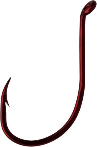 Eagle Claw Lazer Sharp Long Shank Octopus Hook, Offset Up Eye, 100 Hook per Bulk Pack Sizes #4-4/0 Red Octopus Hooks 100 Pack in Kuwait