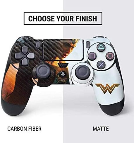ألعاب Skinit Scenit Gaming Skin متوافقة مع وحدة تحكم PS4 - مرخص رسميًا DC Comics Wonder Woman Action تصميم ملصق in Kuwait