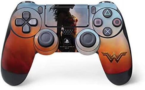 ألعاب Skinit Scenit Gaming Skin متوافقة مع وحدة تحكم PS4 - مرخص رسميًا DC Comics Wonder Woman Action تصميم ملصق in Kuwait