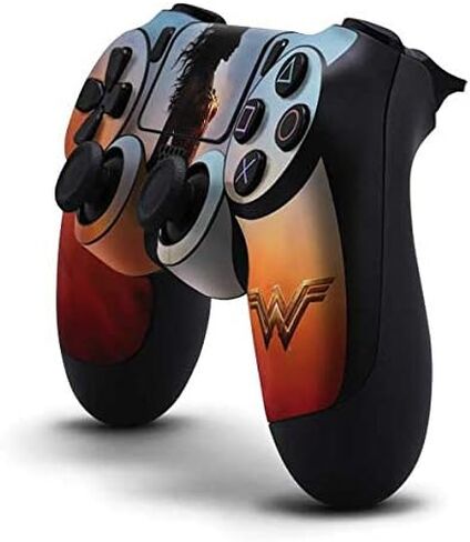 ألعاب Skinit Scenit Gaming Skin متوافقة مع وحدة تحكم PS4 - مرخص رسميًا DC Comics Wonder Woman Action تصميم ملصق in Kuwait