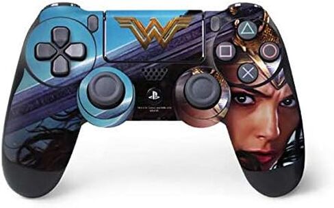 ألعاب Skinit Scenit Gaming Skin متوافقة مع وحدة تحكم PS4 - مرخص رسميًا DC Comics Wonder Woman Action تصميم ملصق in Kuwait